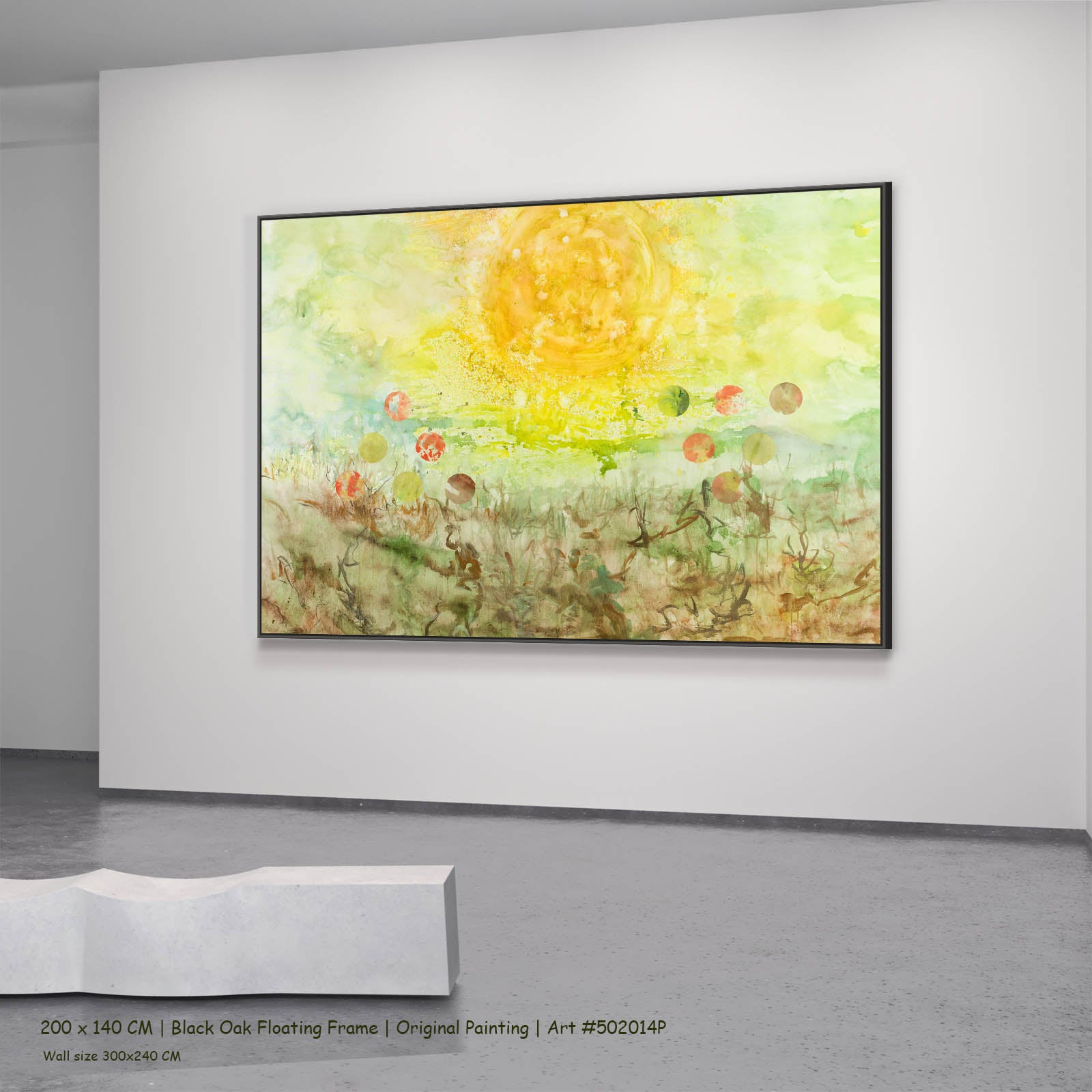 Cycle Without Resistance, yellow, green, brown Original Painting by Summer Jiang