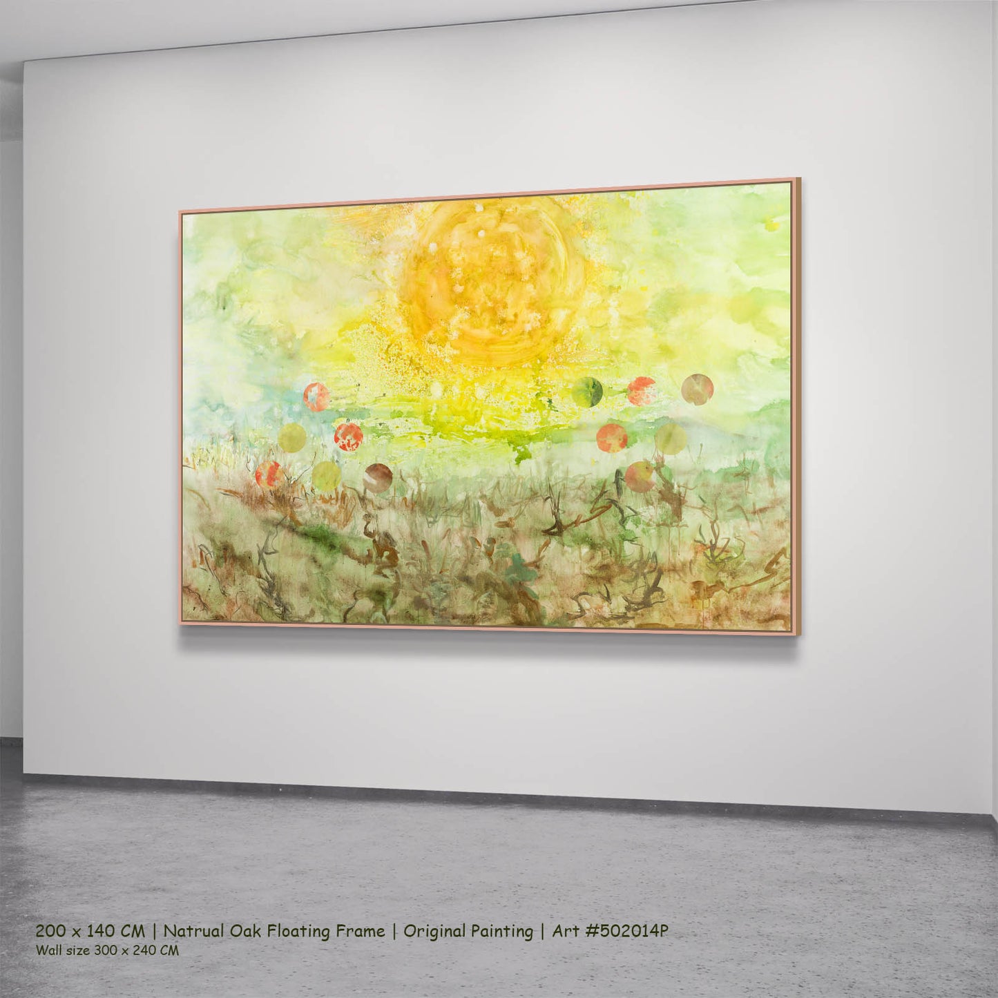 Cycle Without Resistance, yellow, green, brown Original Painting by Summer Jiang