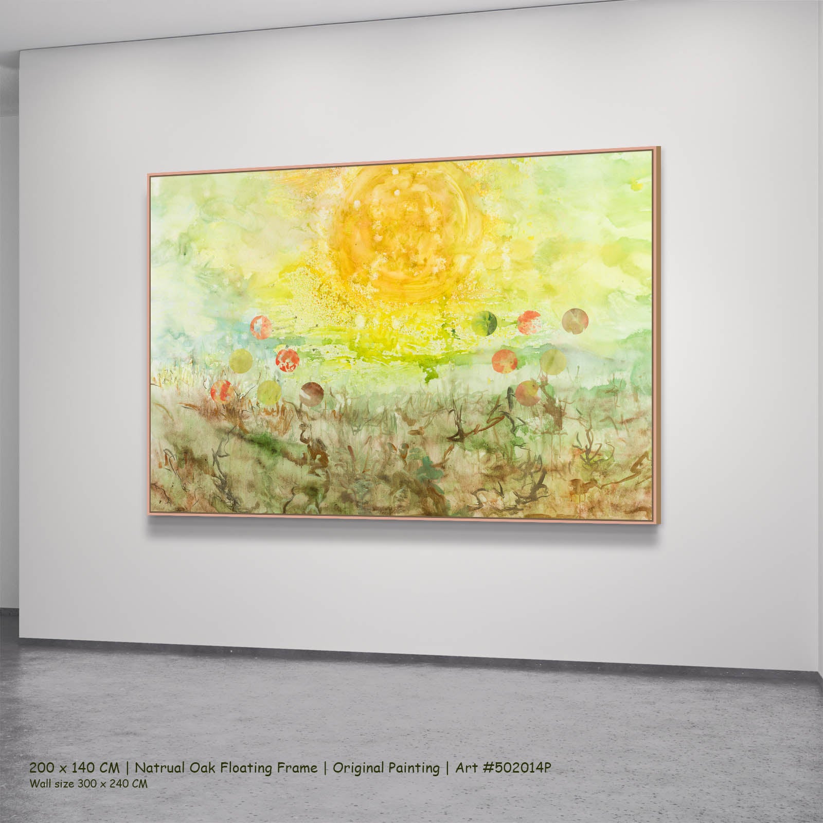 Cycle Without Resistance, yellow, green, brown Original Painting by Summer Jiang