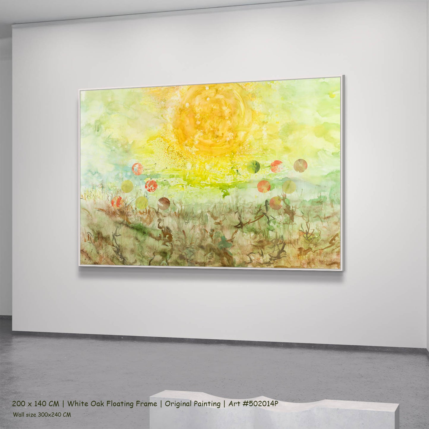 Cycle Without Resistance, yellow, green, brown Original Painting by Summer Jiang