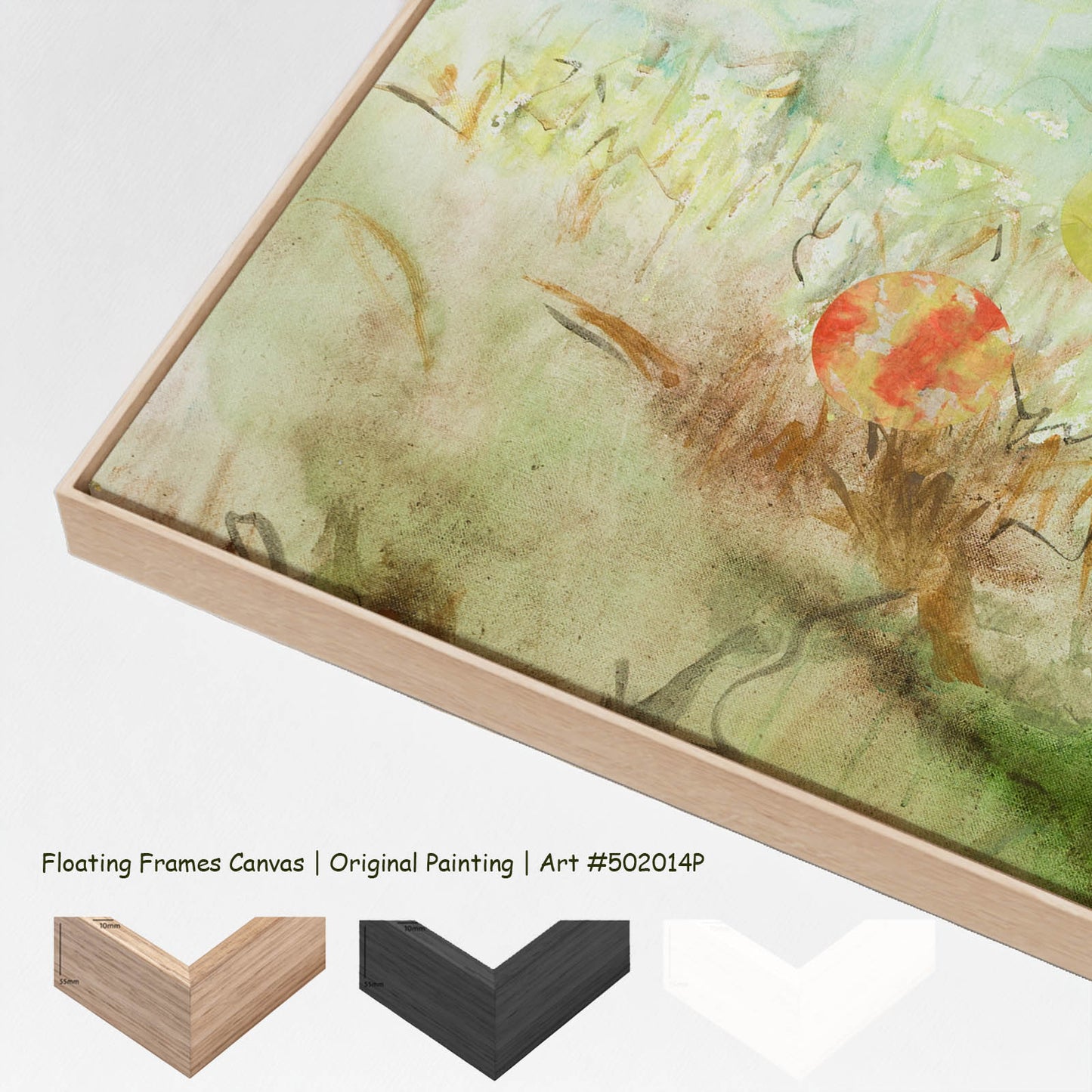 Cycle Without Resistance, yellow, green, brown Original Painting by Summer Jiang