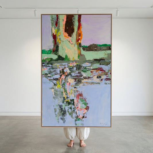 Forgotten, green, pink, purple, brown Original Painting by Summer Jiang