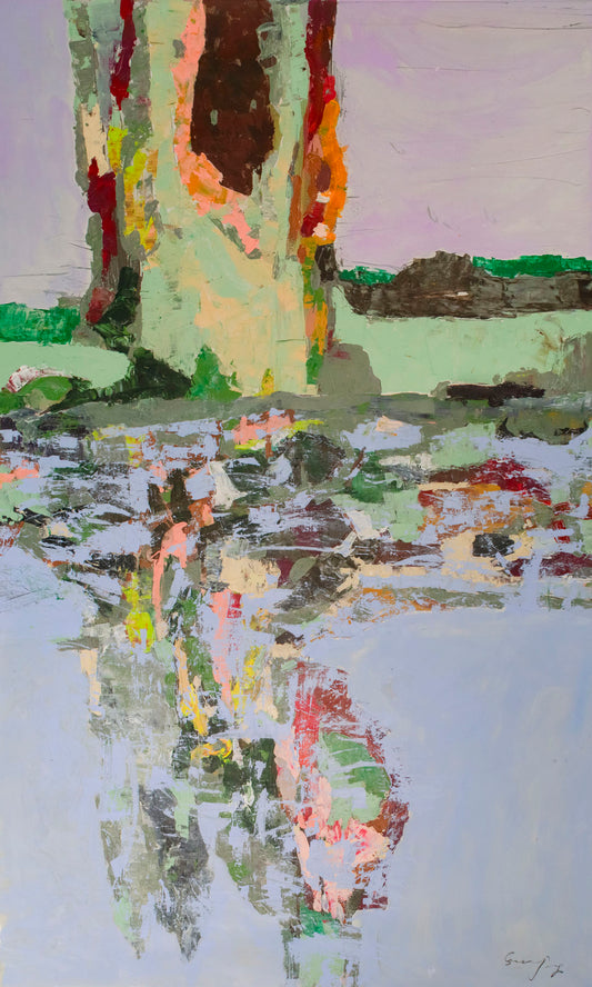 Forgotten, green, pink, purple, brown Original Painting by Summer Jiang