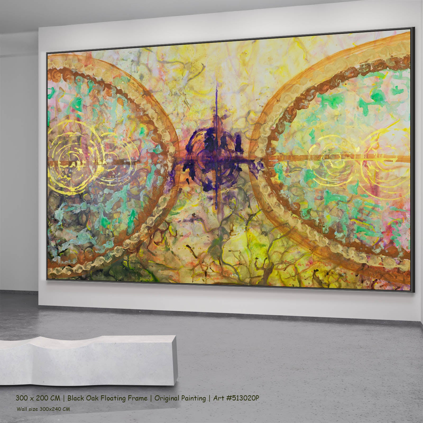 π of Life, gold, yellow, green, purple Original Painting by Summer Jiang