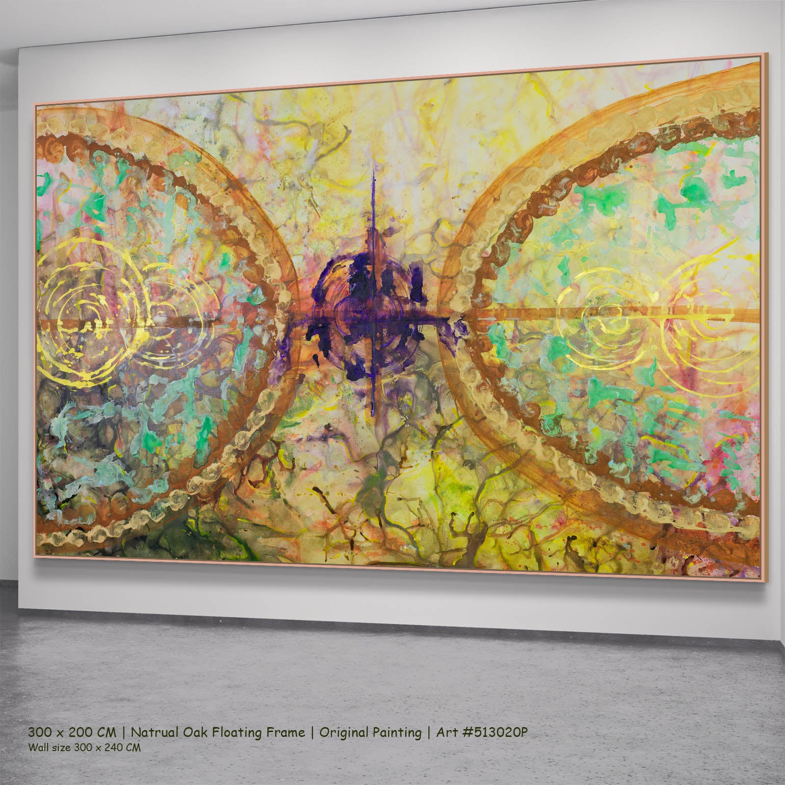 π of Life, gold, yellow, green, purple Original Painting by Summer Jiang