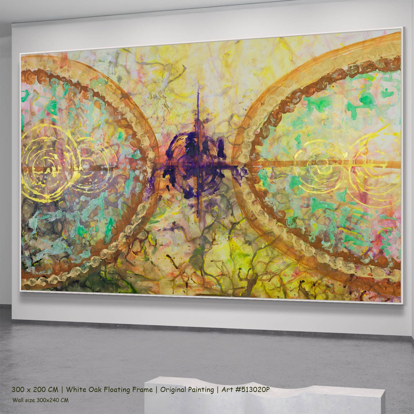 π of Life, gold, yellow, green, purple Original Painting by Summer Jiang