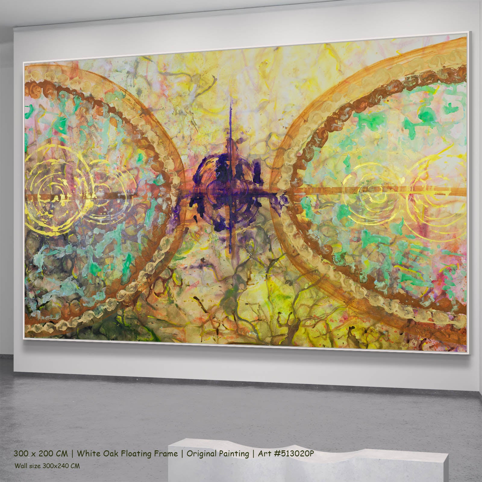 π of Life, gold, yellow, green, purple Original Painting by Summer Jiang