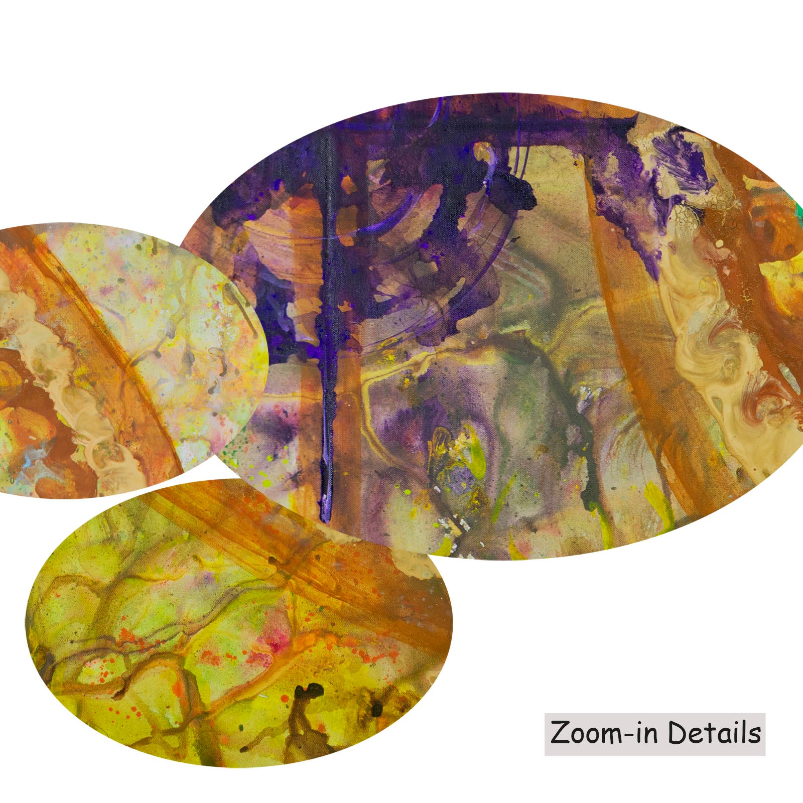 π of Life, gold, yellow, green, purple Original Painting by Summer Jiang