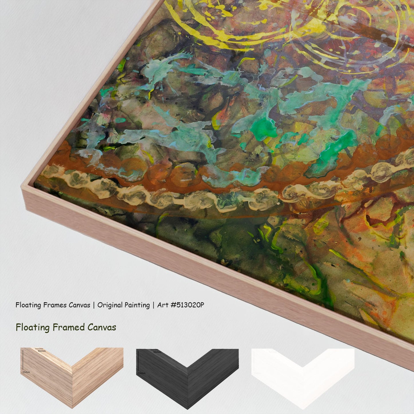 π of Life, gold, yellow, green, purple Original Painting by Summer Jiang