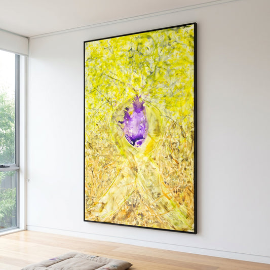 Breath of Heart, yellow, purple, gold Limited Edition Print by Summer Jiang