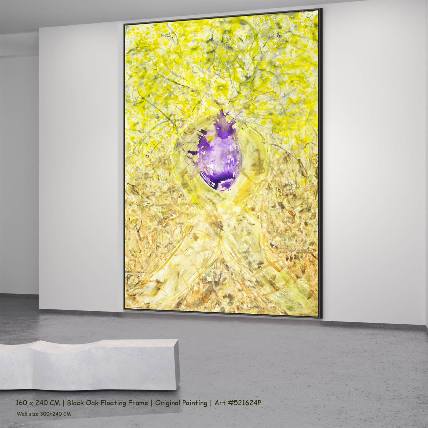 Breath of Heart, yellow, purple, gold Original Painting by Summer Jiang