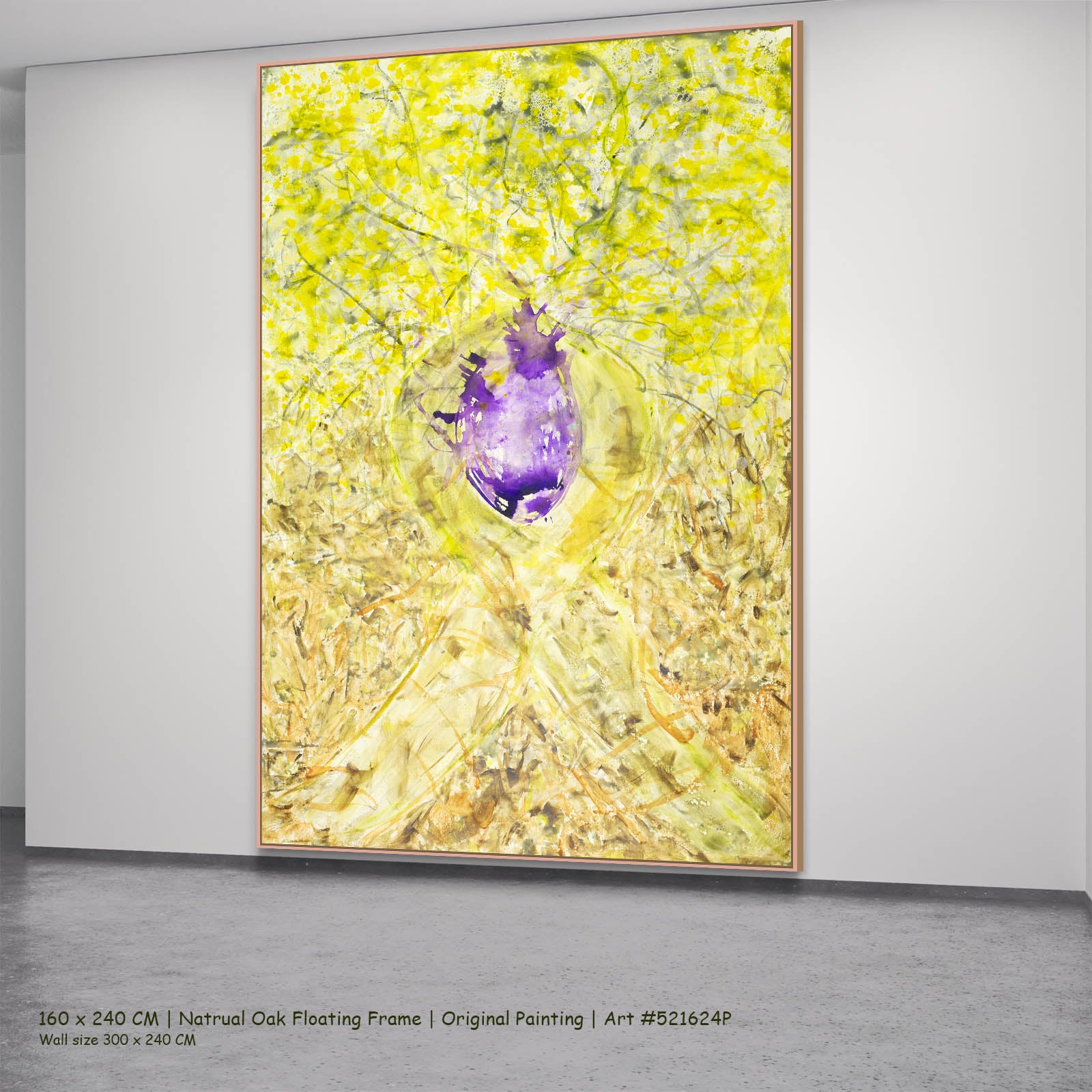 Breath of Heart, yellow, purple, gold Original Painting by Summer Jiang
