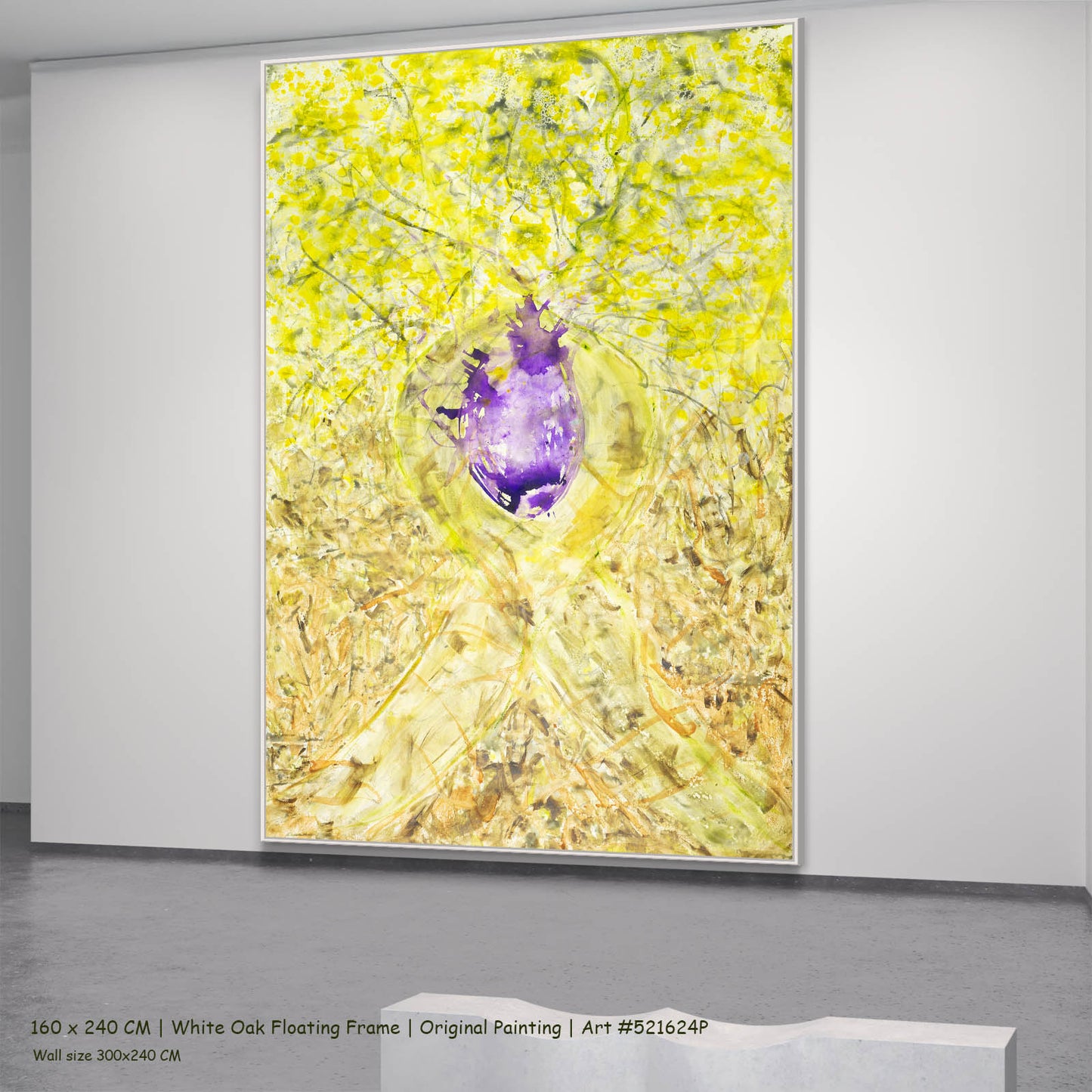 Breath of Heart, yellow, purple, gold Original Painting by Summer Jiang