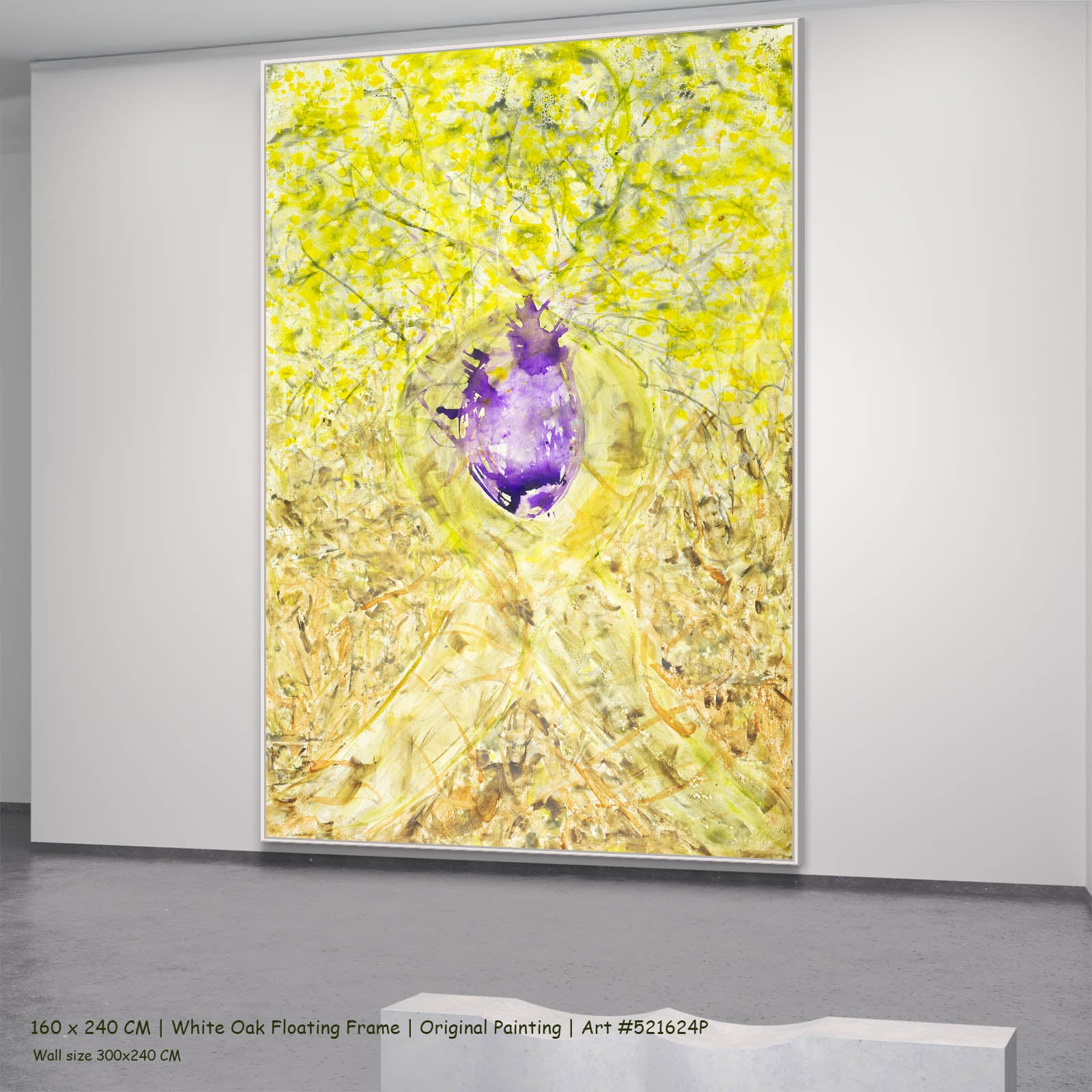 Breath of Heart, yellow, purple, gold Original Painting by Summer Jiang