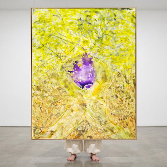 Breath of Heart, yellow, purple, gold Original Painting by Summer Jiang