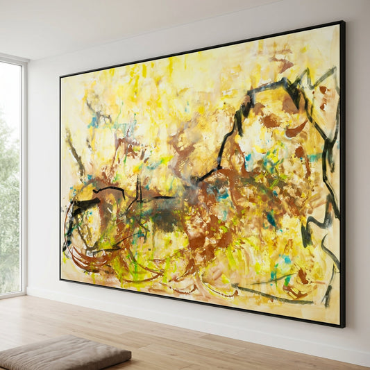 The Climb, gold, brown, black Limited Edition Print by Summer Jiang