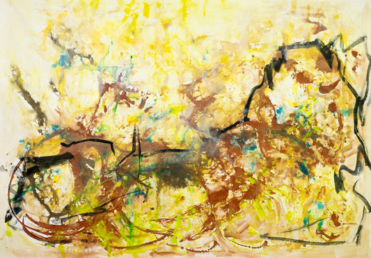 The Climb, gold, brown, black Original Painting by Summer Jiang