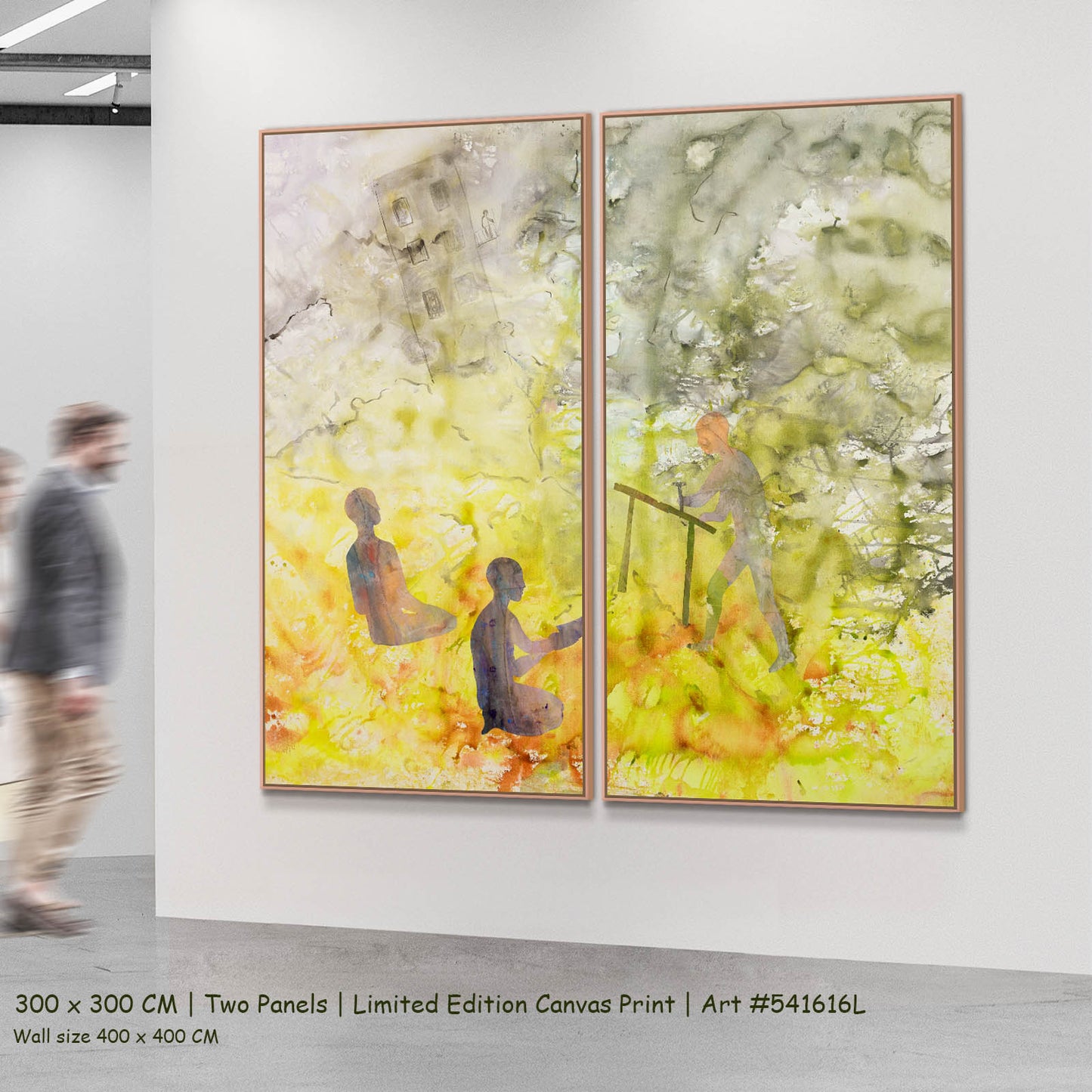 Between the Old and New, yellow, white, grey Limited Edition Print by Summer Jiang