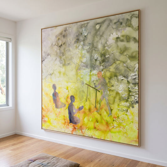 Between the Old and New, yellow, white, grey Limited Edition Print by Summer Jiang