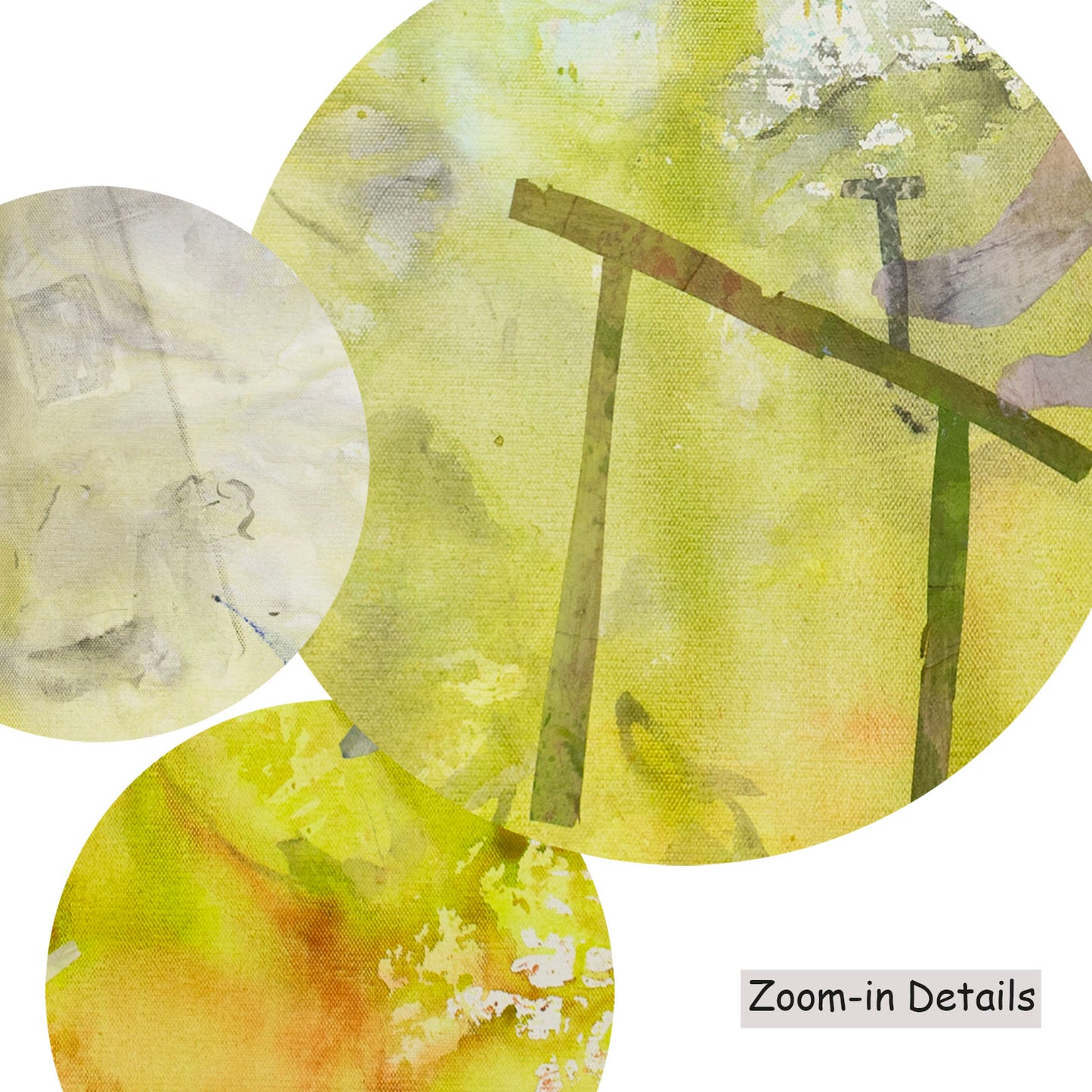 Between the Old and New, yellow, white, grey Original Painting by Summer Jiang