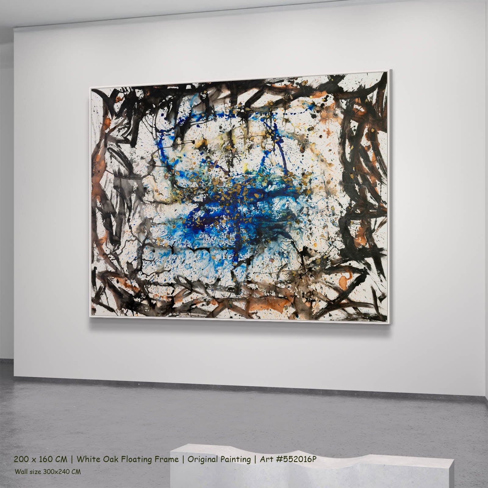 In Tragedy Life is Beautiful, white, black, blue Original Painting by Summer Jiang