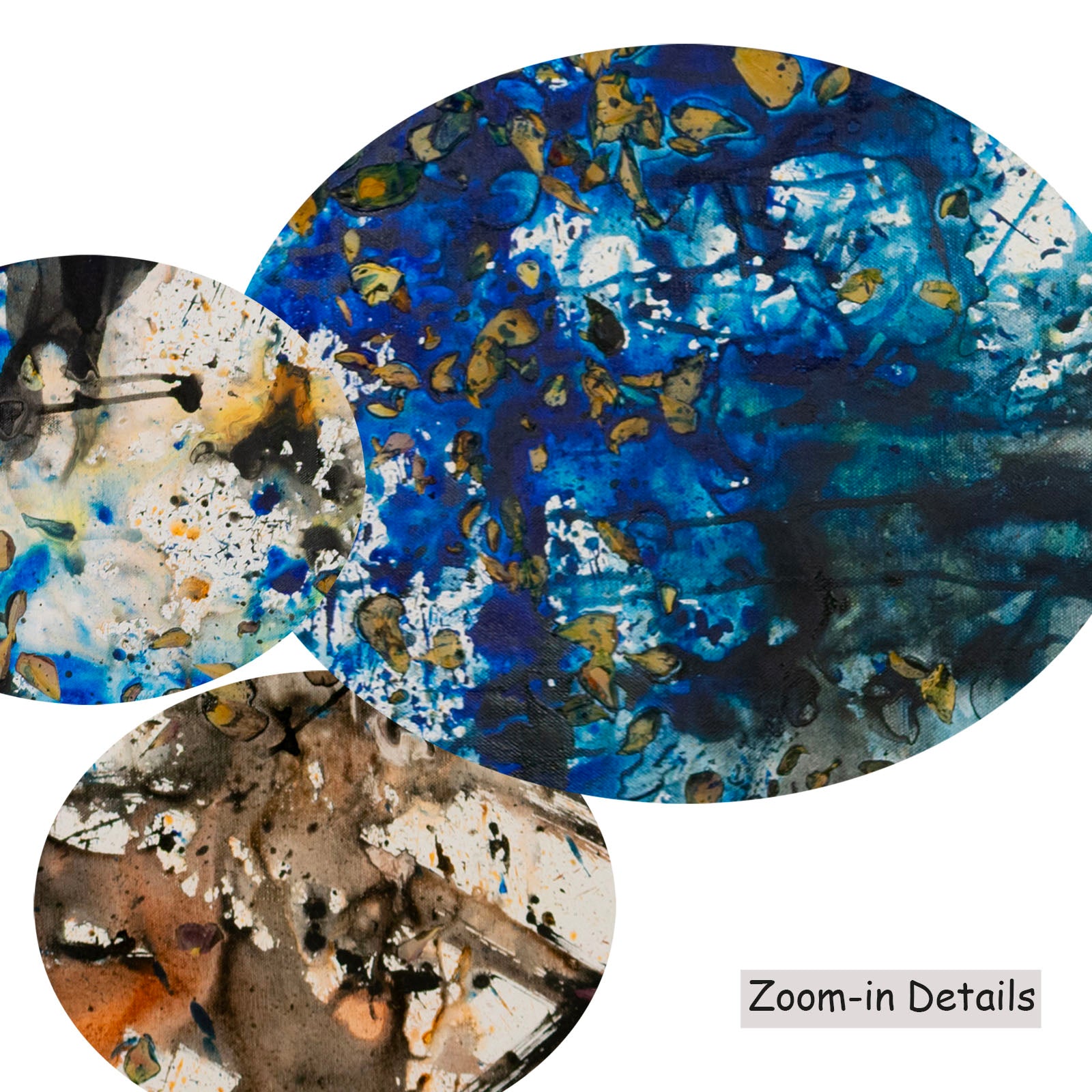 In Tragedy Life is Beautiful, white, black, blue Original Painting by Summer Jiang