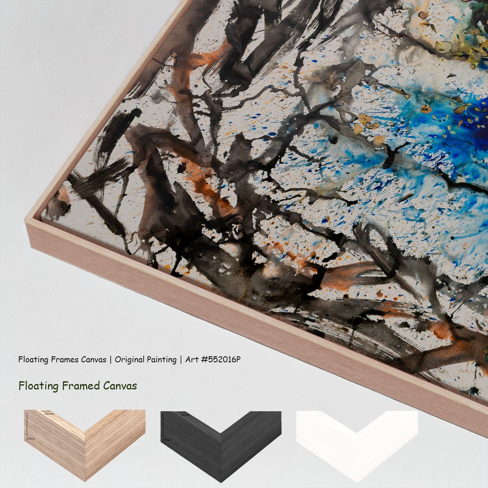 In Tragedy Life is Beautiful, white, black, blue Original Painting by Summer Jiang