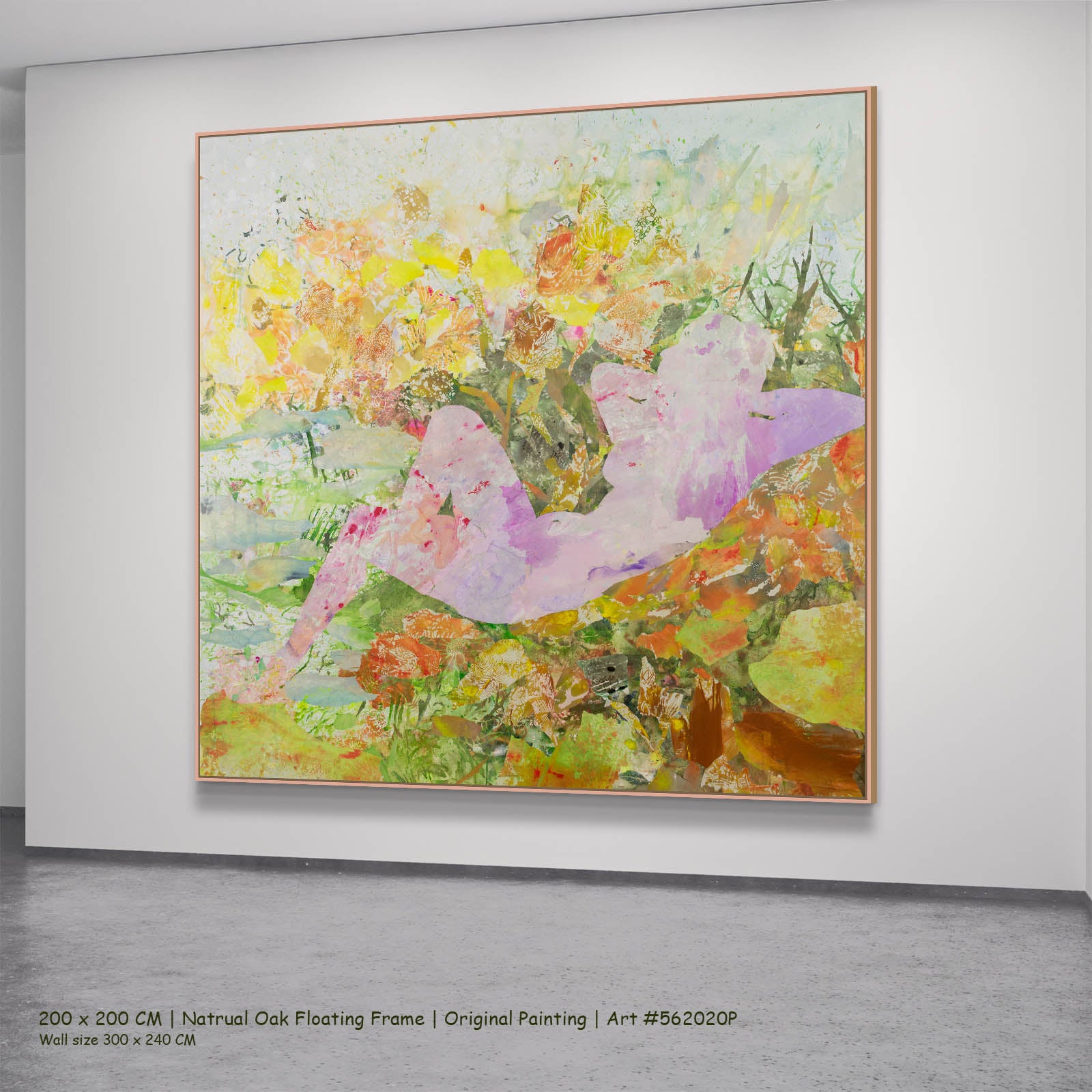 Merge, pink, yellow, green, orange Original Painting by Summer Jiang