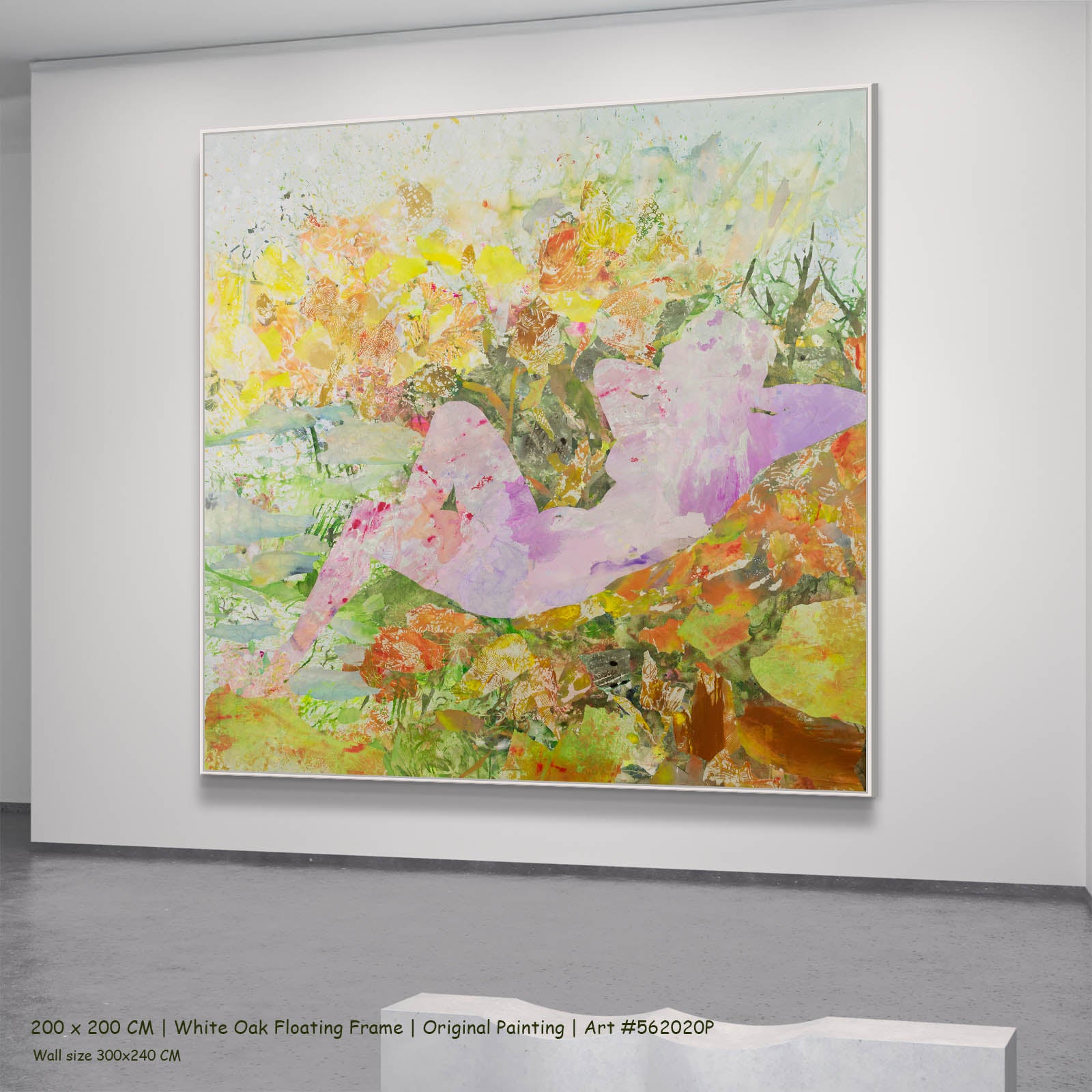 Merge, pink, yellow, green, orange Original Painting by Summer Jiang