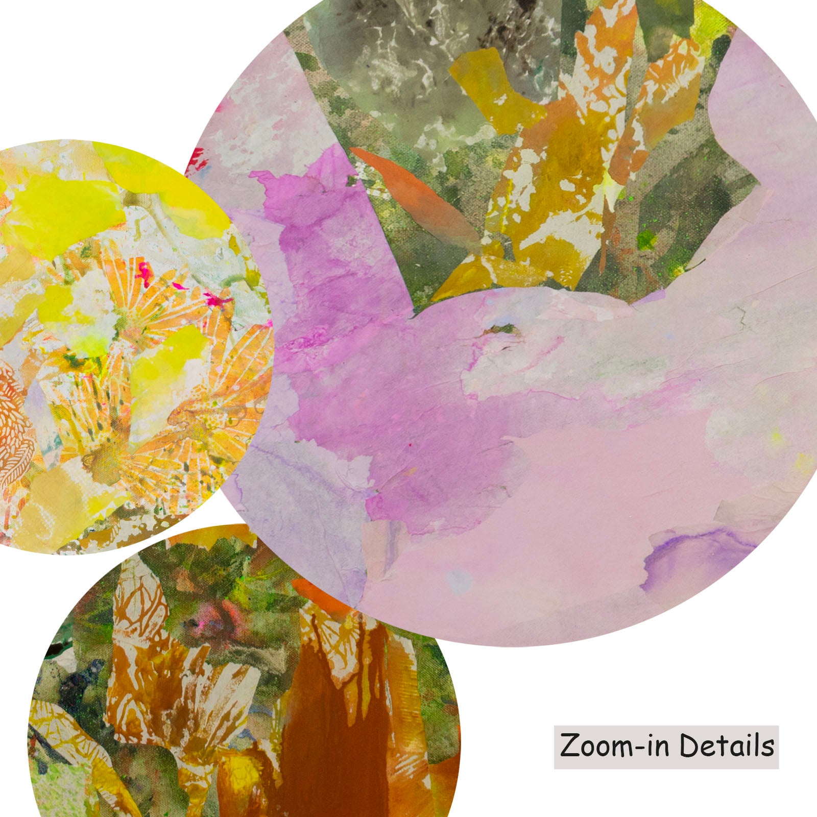 Merge, pink, yellow, green, orange Original Painting by Summer Jiang