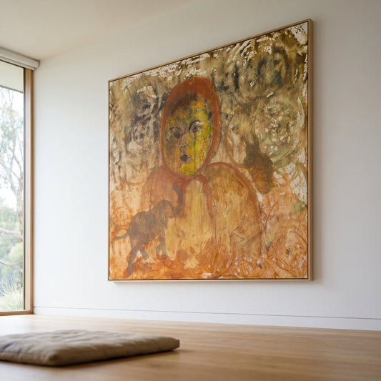 The Home I Don't Belong, brown, yellow Limited Edition Print by Summer Jiang