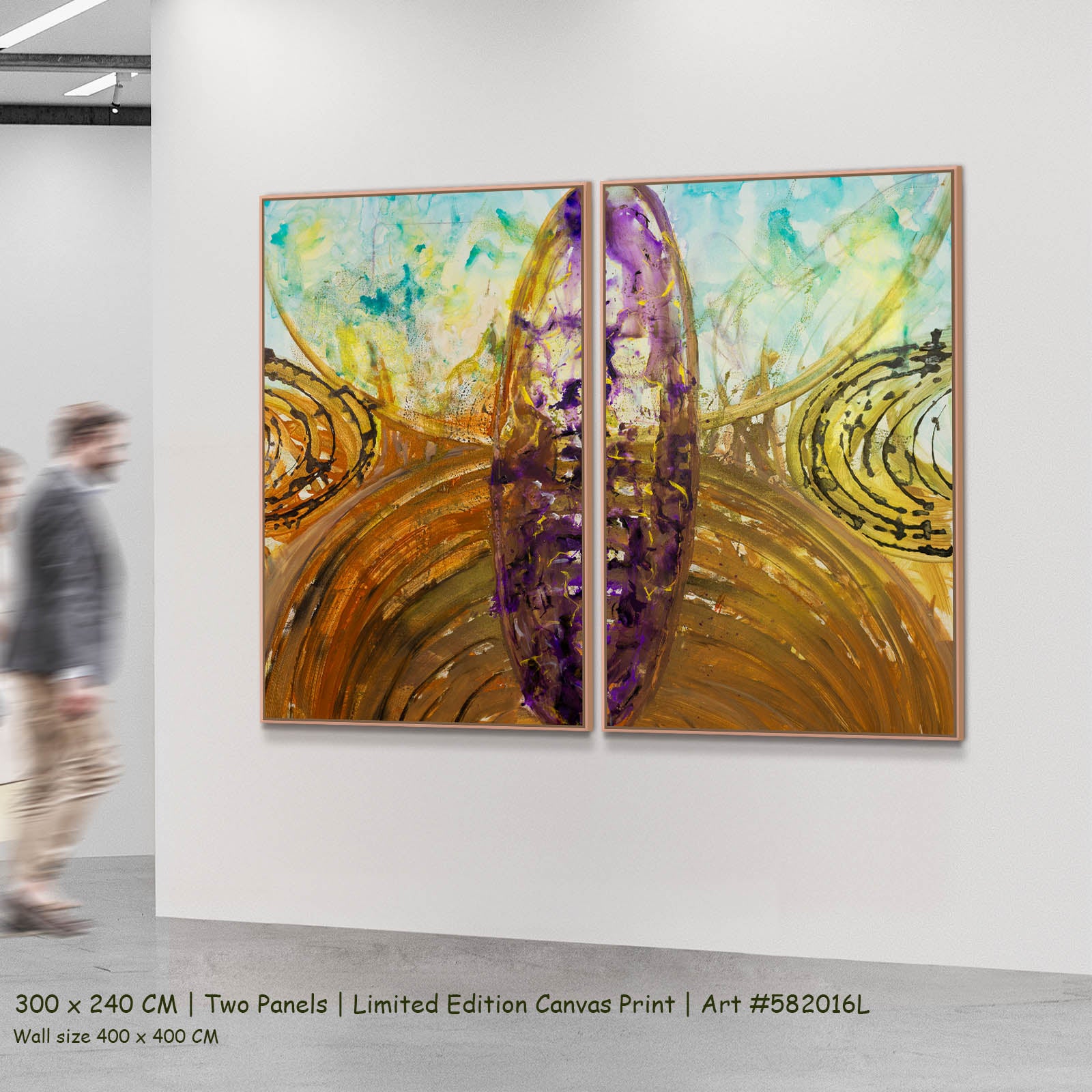 Remembrance, gold, purple, aqua Limited Edition Print by Summer Jiang