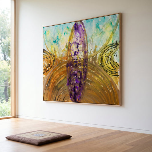Remembrance, gold, purple, aqua Limited Edition Print by Summer Jiang