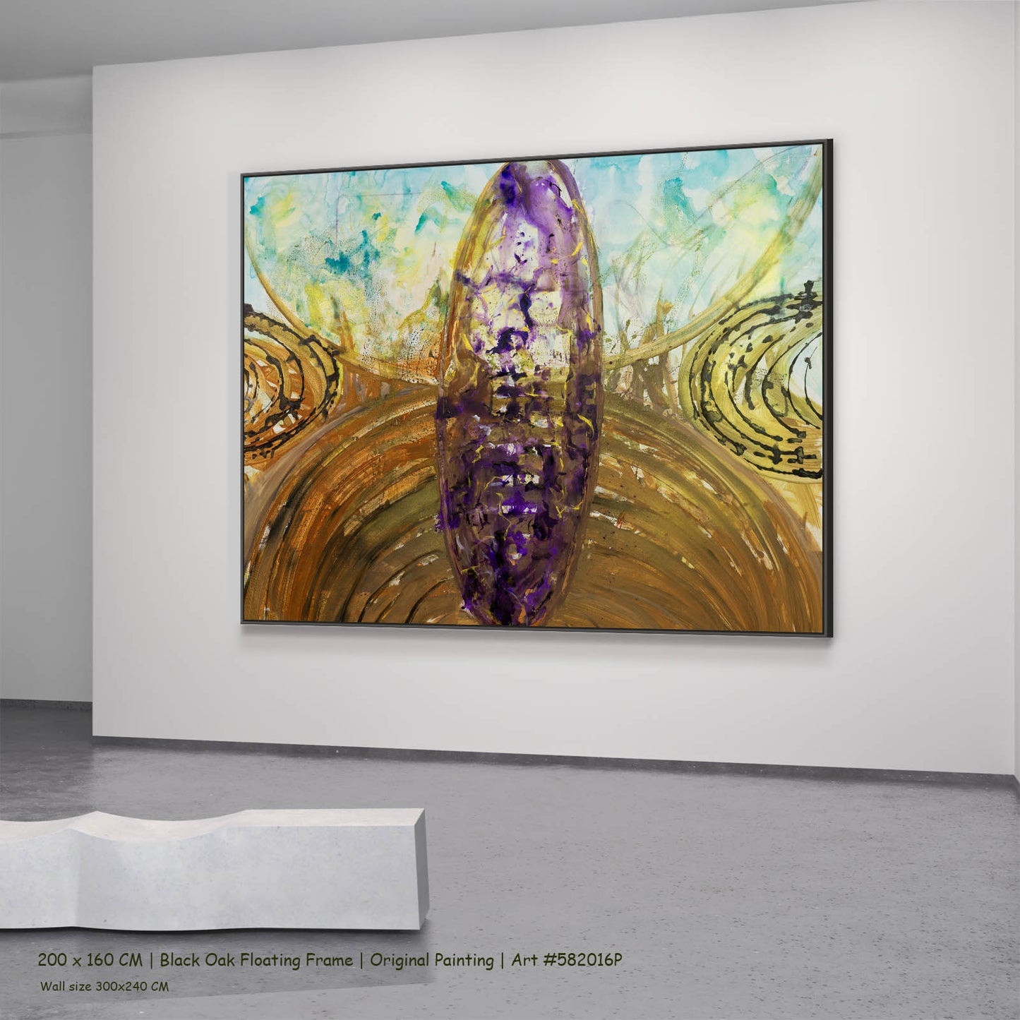 Remembrance, gold, purple, aqua Original Painting by Summer Jiang