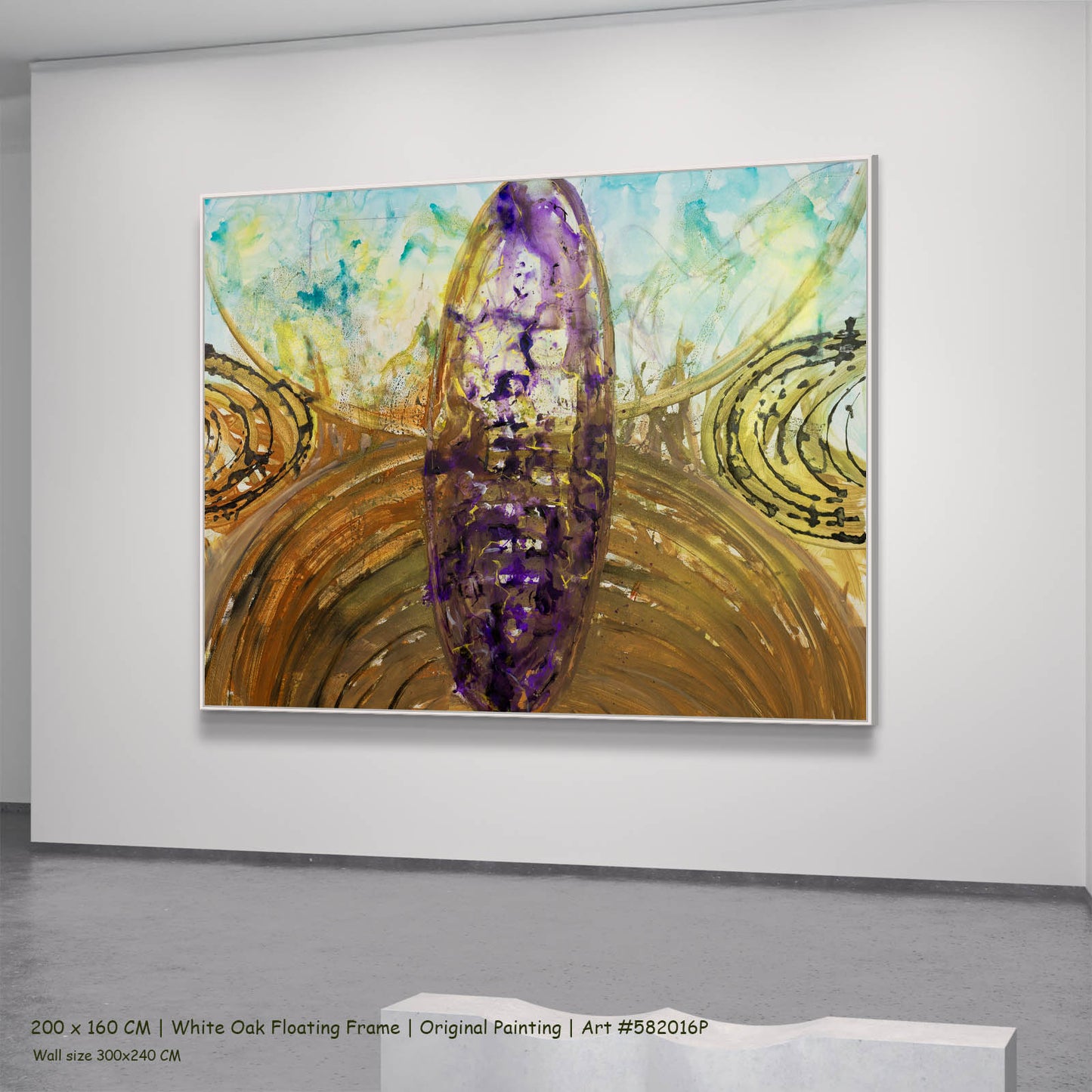 Remembrance, gold, purple, aqua Original Painting by Summer Jiang