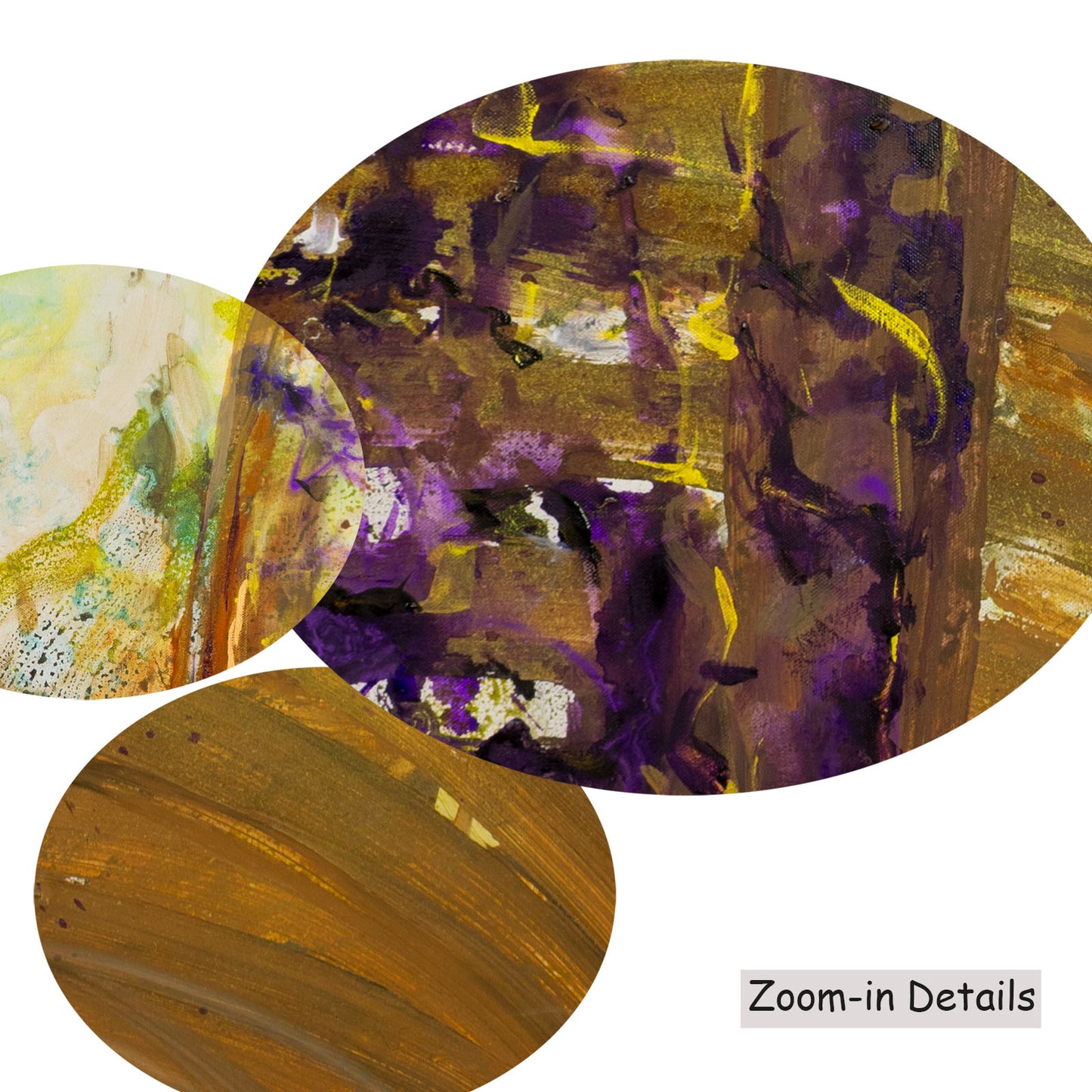 Remembrance, gold, purple, aqua Original Painting by Summer Jiang