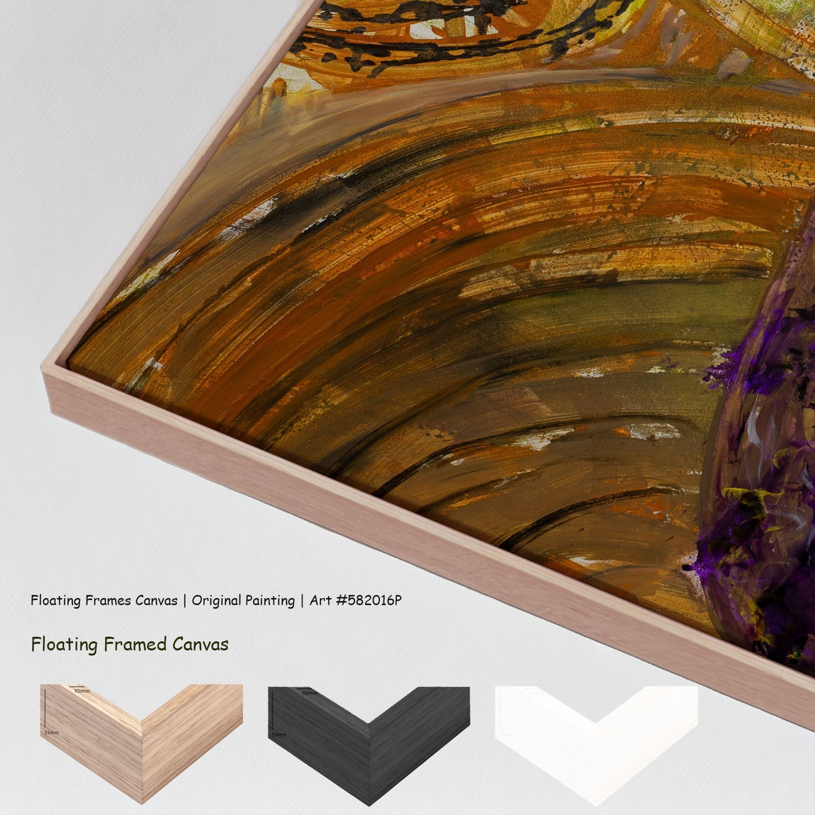Remembrance, gold, purple, aqua Original Painting by Summer Jiang