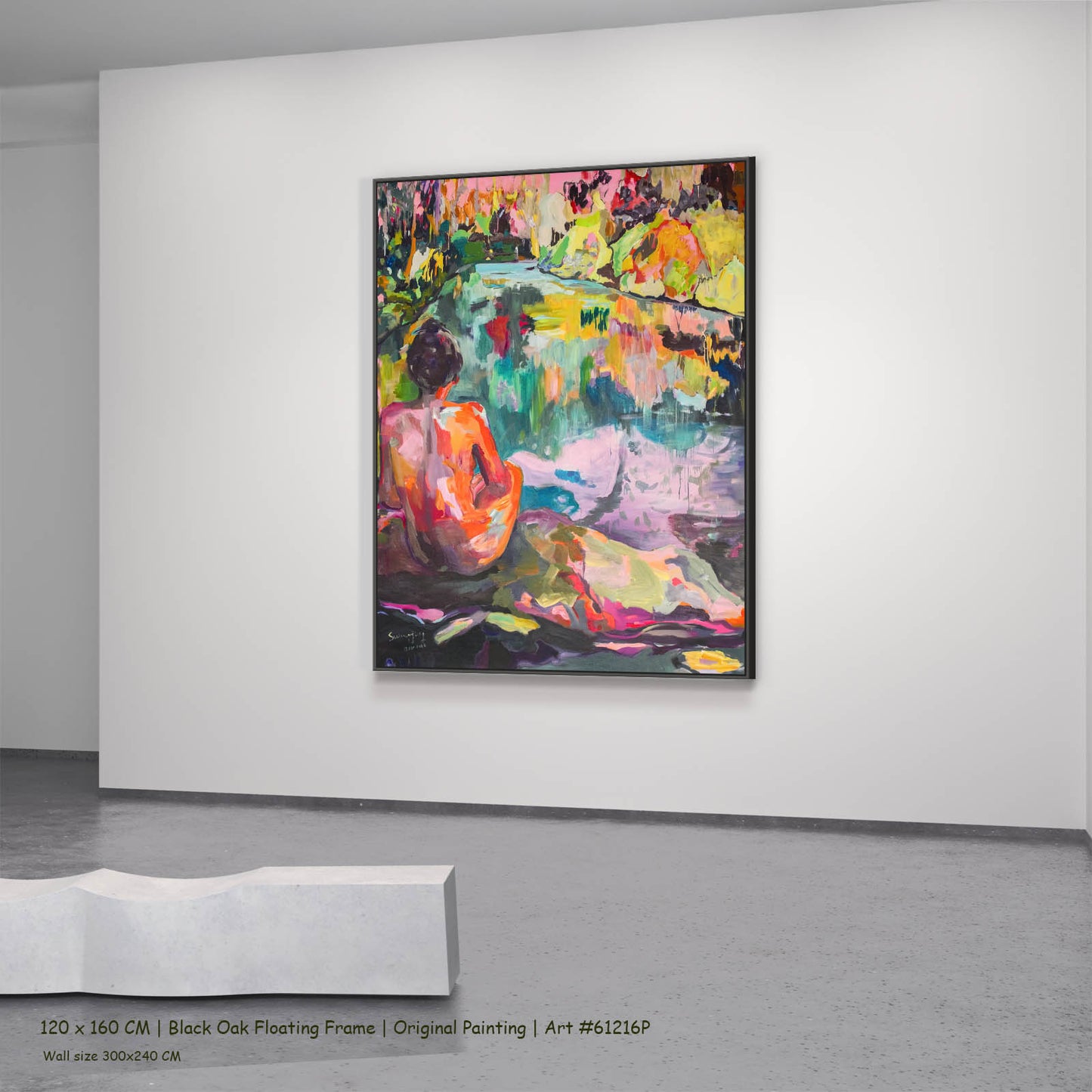 The Start of a Summer, pink, orange, green, yellow Original Painting by Summer Jiang
