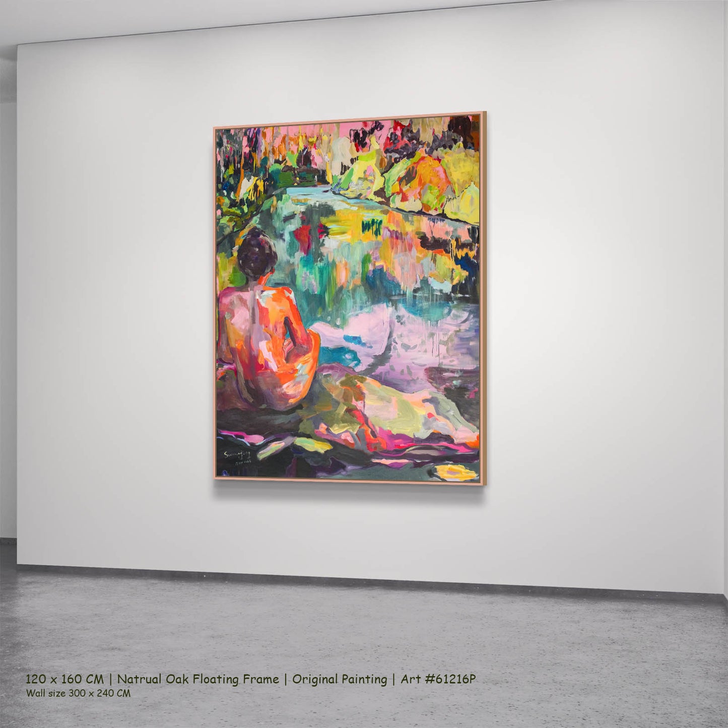 The Start of a Summer, pink, orange, green, yellow Original Painting by Summer Jiang