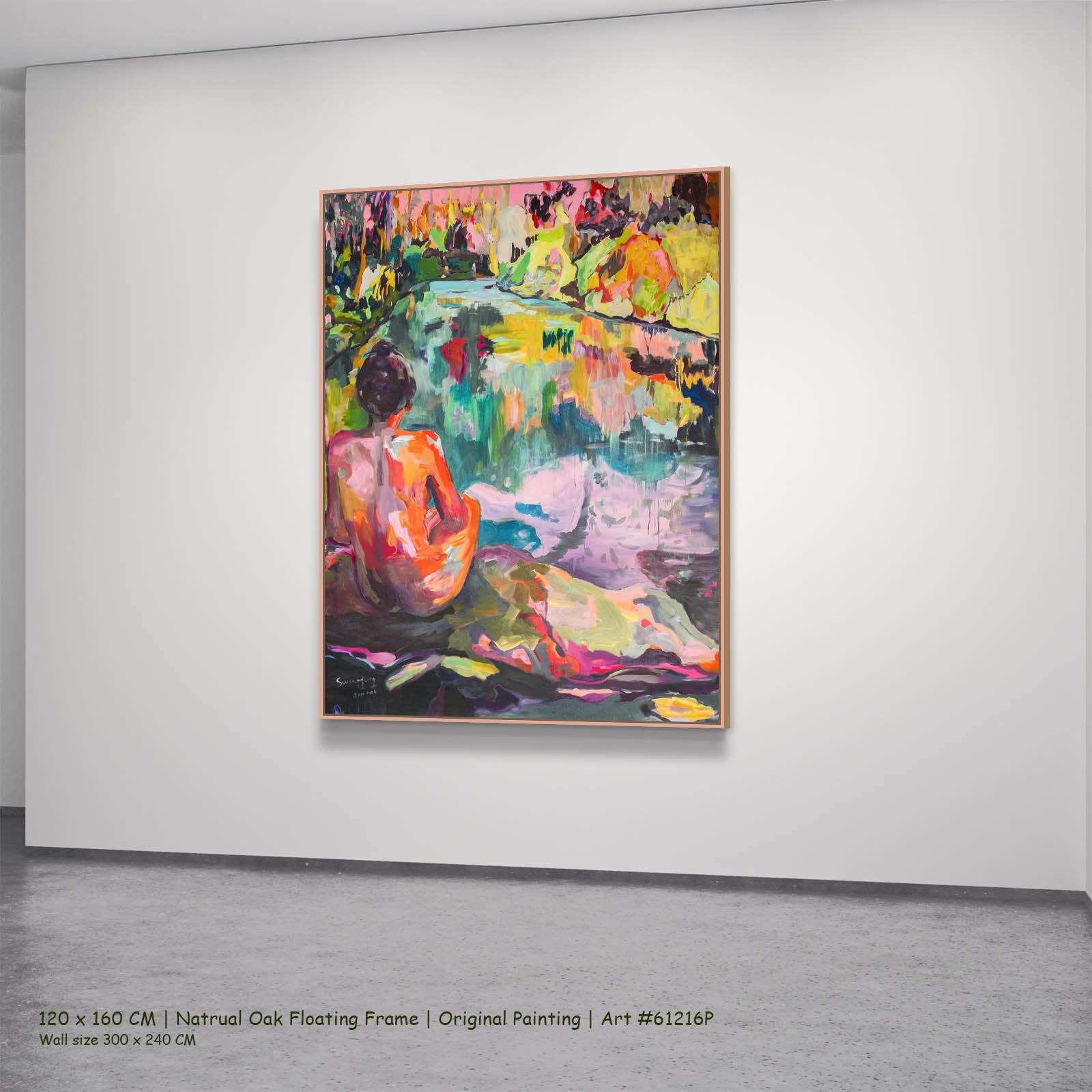 The Start of a Summer, pink, orange, green, yellow Original Painting by Summer Jiang