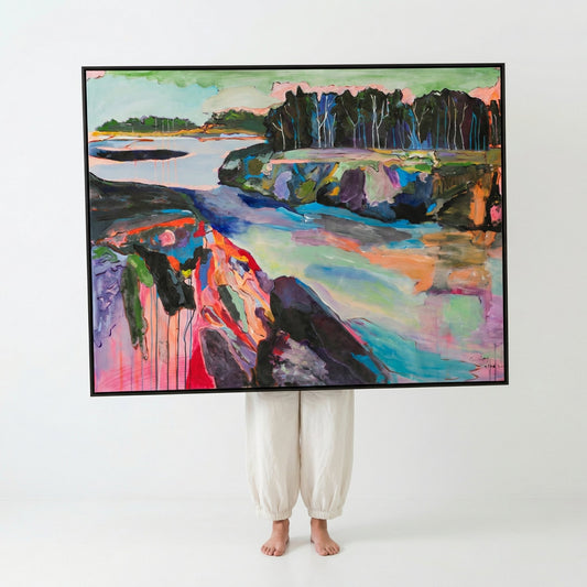 Rebellion, green, blue, pink, purple Original Painting by Summer Jiang