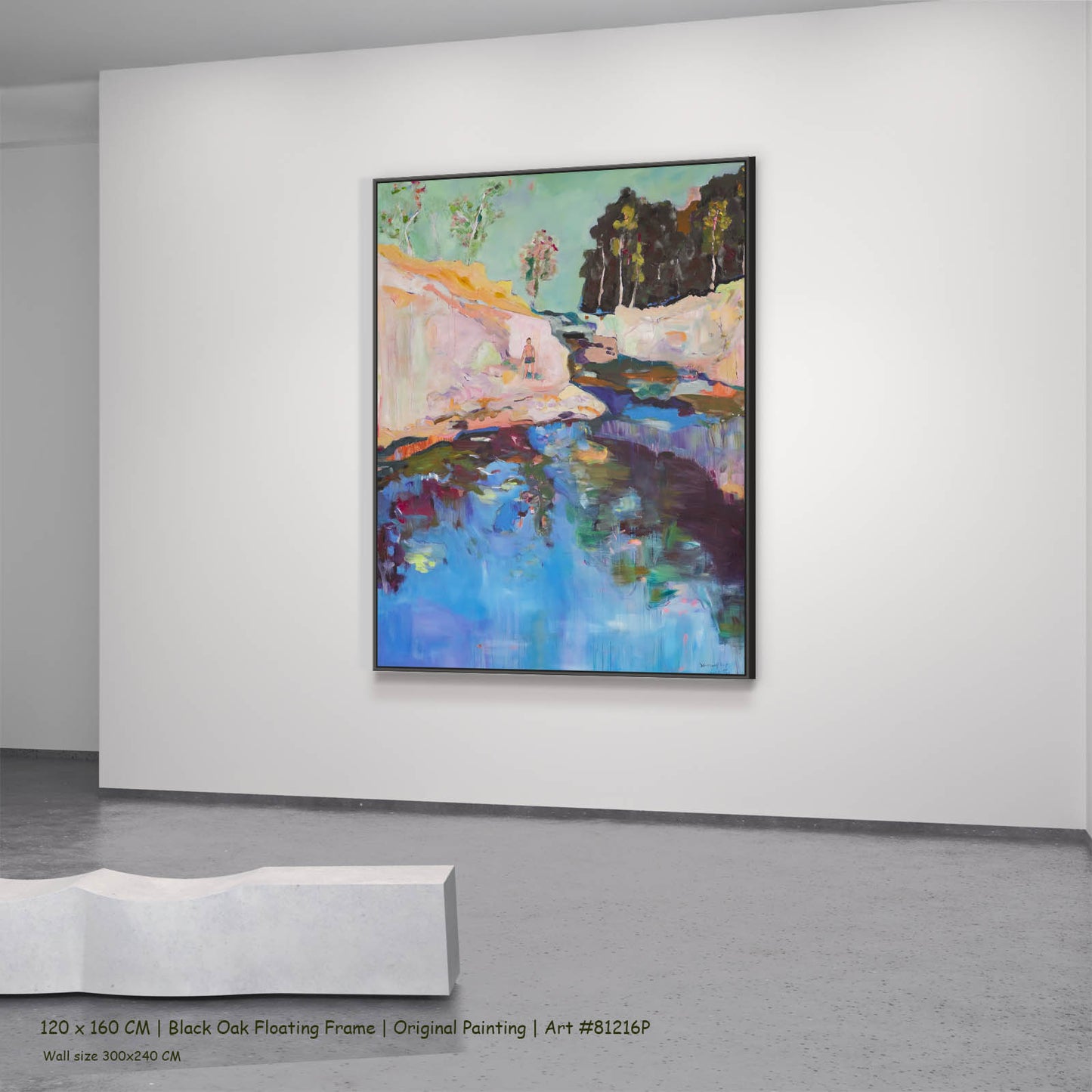 Find a Way, blue, green, pink Original Painting by Summer Jiang