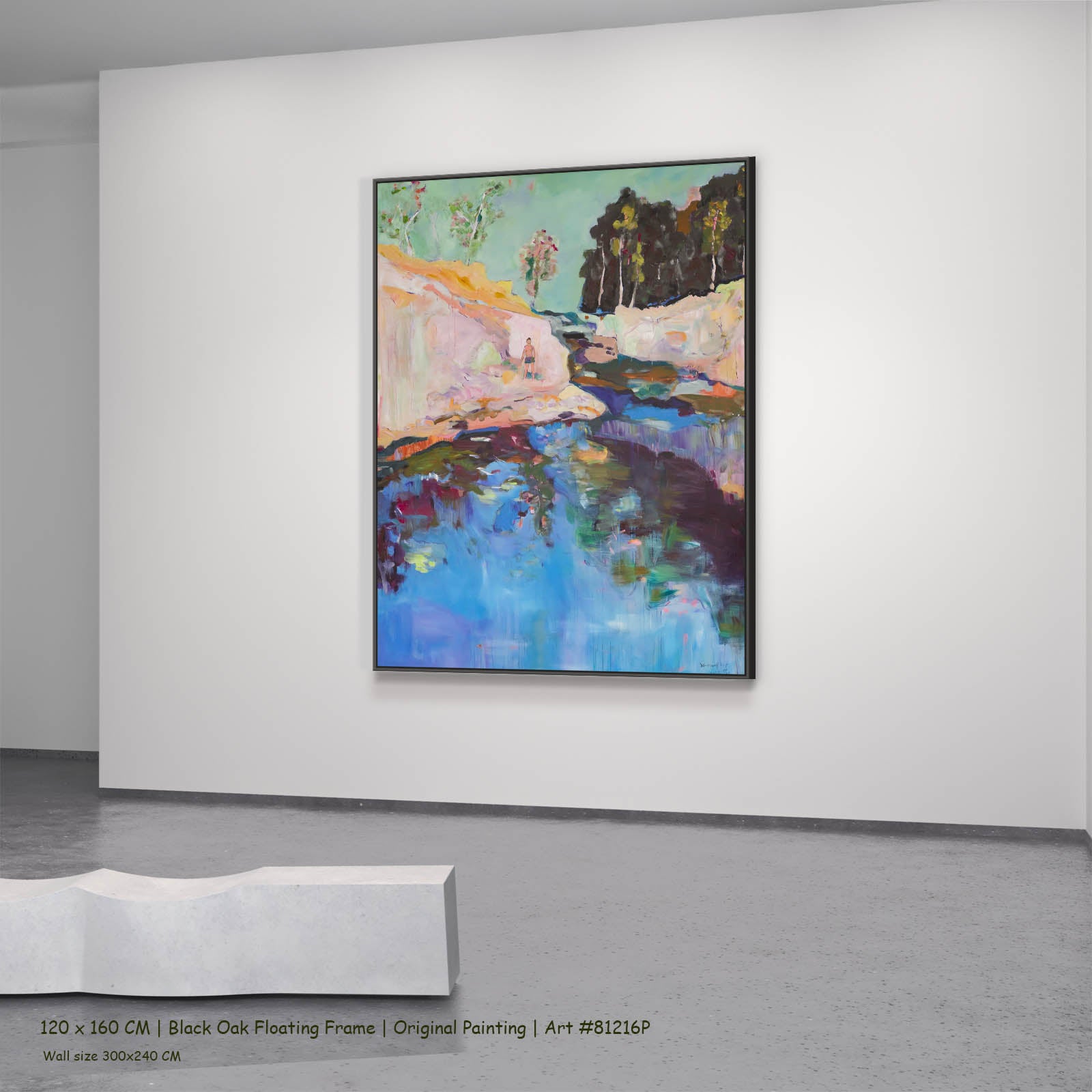 Find a Way, blue, green, pink Original Painting by Summer Jiang