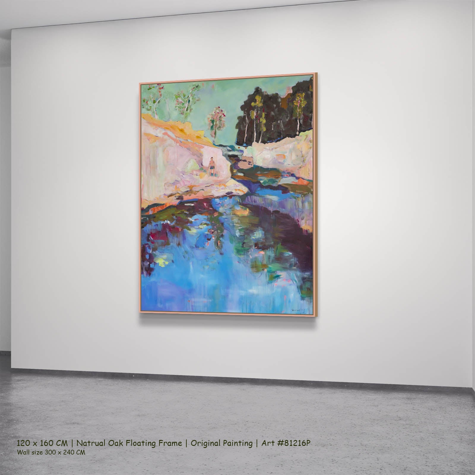 Find a Way, blue, green, pink Original Painting by Summer Jiang