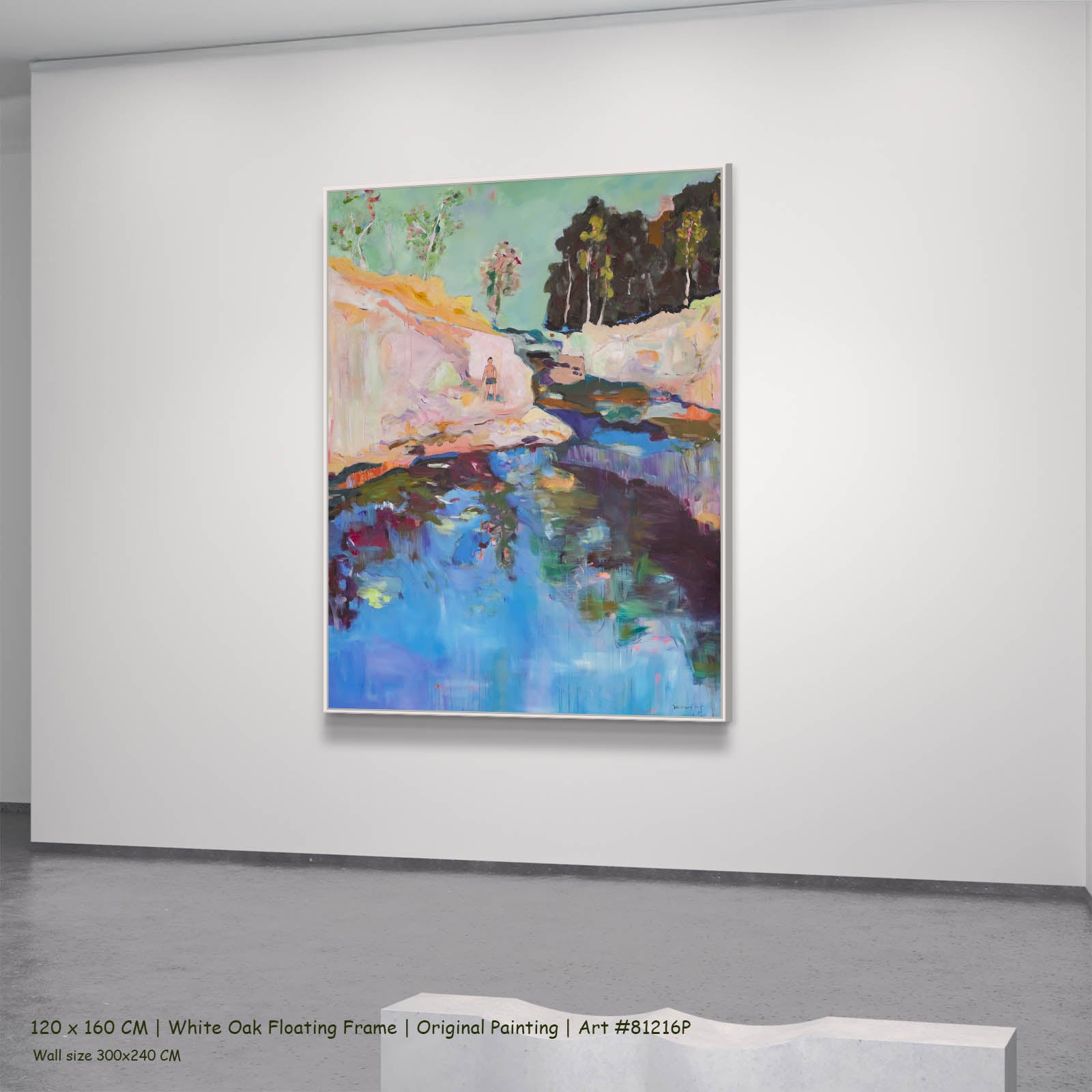 Find a Way, blue, green, pink Original Painting by Summer Jiang