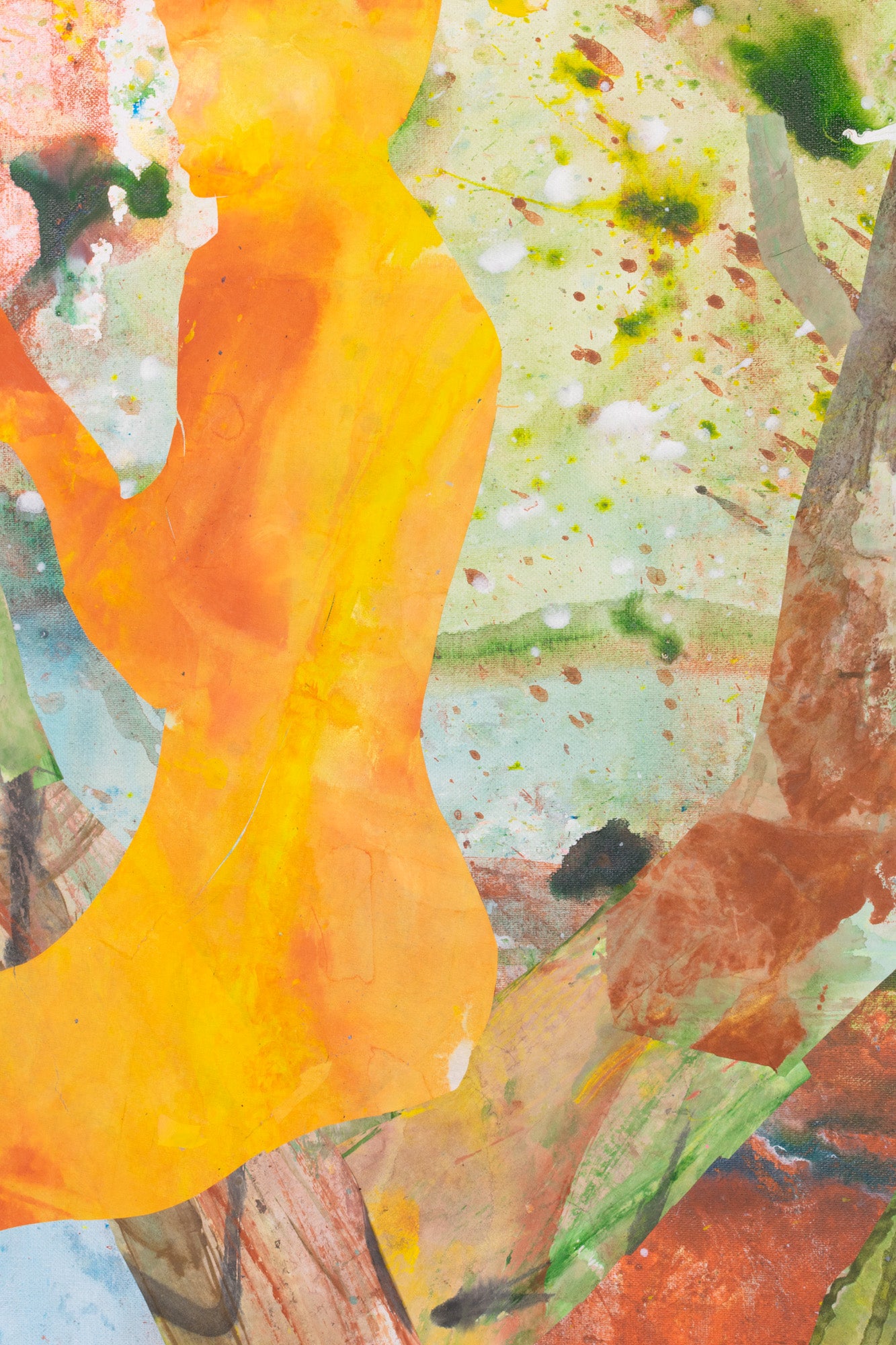 Summer Jiang - Golden Canopy | Frequency 2.2: Abstract, gold hues, layered textures, mixed media, luminous, ethereal style