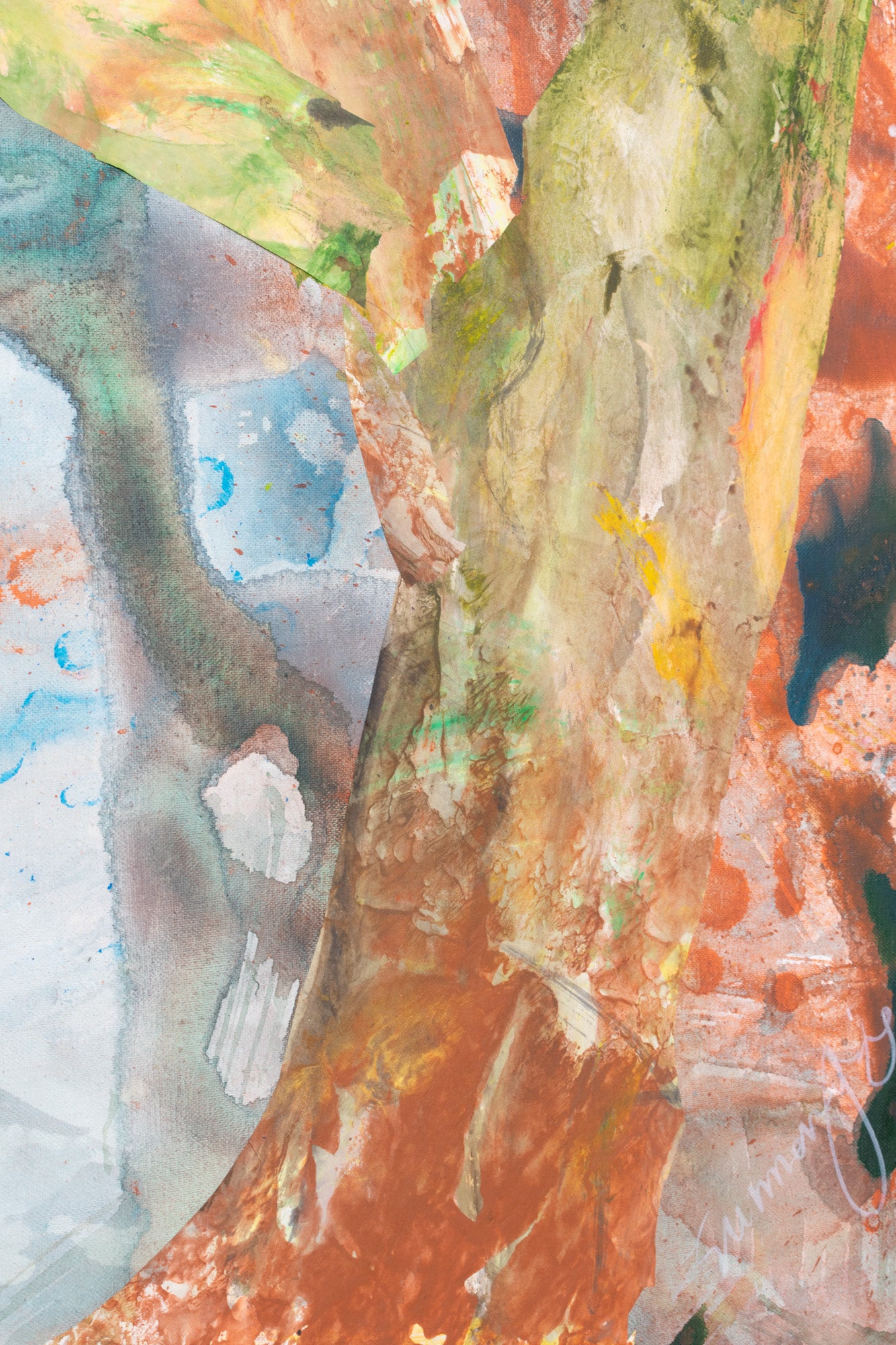 Artist: Summer Jiang - Golden Canopy | Frequency 2.2: Lush golds, abstract forms, layered textures, mixed media technique.